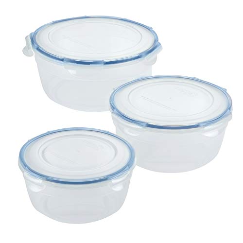 LocknLock Easy Essentials Food Storage lids/Airtight containers/Stackable, BPA Free, 6 Piece, Clear - size: 6 Piece - Bowl Set