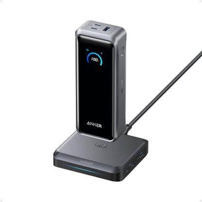 Anker Prime Power Bank and Charging Base, 26,250mAh 300W Max Portable Charger with Base for 6 Devices, Two-Way Charging, Flight-Approved, App Control, for Creators, MacBook, iPhone 17 Series, and More