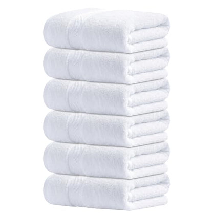 Infinitee Xclusives White Hand Towels for Bathroom - Set of 6 (16x28 inches) 600 GSM, 100% Cotton Ultra Soft, Quick Drying, Hotel Quality Hand Towel Set (Brilliant White, Hand Towels) - color: Brilliant White, size: Hand Towels - 6 Pack