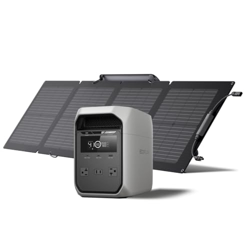 EF ECOFLOW Solar Generator Delta 3 Classic 1024Wh with 110W Solar Panel, LFP Battery Portable Power Station 1800W AC/100W USB-C Output (3600W Surge), 1 Hr Fast Charge for Home, Camping, RV - style: DELTA 3 Classic+110W