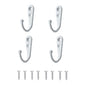 4 Pcs Wall Mounted Hooks for Bedroom,Bathroom,Kitchen,and Cabinet Hangers (with 8 Screws)-White - color: White