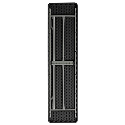 EMMA + OLIVER 6' Rectangular Plastic Folding Table, Long Plastic Foldable Table for Residential Indoor/Outdoor Events, Black - color: Black