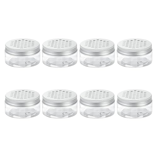 HARFINGTON 8 Pcs Empty Scent Beads Storage Container 3oz/80ml Air Freshener Tins Round Refillable Spice Containers Plastic Jars Sample for Travel Storage - size: 80ml