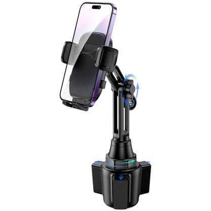bokilino Cup Phone Mount for Car, [Upgraded Version] Universal Cup Phone Cradle Holder with Long and Adjustable Neck, Friendly Compatible with Cell Phone iPhone, Samsung, Google and All Smartphones