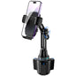 bokilino Cup Phone Mount for Car, [Upgraded Version] Universal Cup Phone Cradle Holder with Long and Adjustable Neck, Friendly Compatible with Cell Phone iPhone, Samsung, Google and All Smartphones