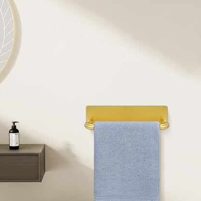 Livabber Self Adhesive Hand Towel Holder- 304 Stainless Steel Hand Towel Bar for Bathroom Kitchen Stick on Wall, Towel Ring No Drilling, 9 Inch (Gold) - color: Gold