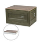 Foldable Closet Box Car Storage Container Camping Folding Storage Box Wood Lid Camping Storage Bin - color: ArmyGreen-50L