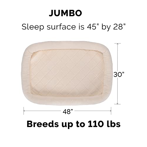 Furhaven Dog Bed for Large Dogs, 100% Washable, Sized to Fit Crates - Sherpa Fleece Bolster Crate Pad - Cream, Jumbo/XXL - color: Cream, size: Jumbo (XX-Large)