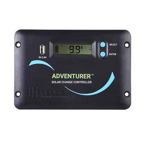 Renogy Adventurer-Li 30A Solar Controller - Flush Mount Design for RV/Camper Walls, 12V/24V Auto PWM Charger, LCD Display, Compatible with Lithium & AGM/Gel Batteries - size: 30A Adventurer