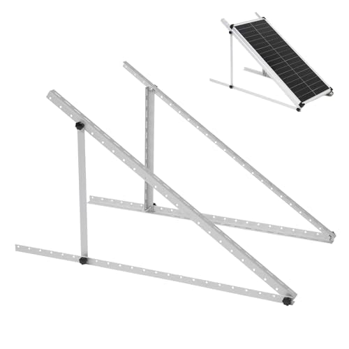 45" Solar Panel Mount Brackets Adjustable Solar Panel Tilt Mount Brackets for 100-400 Watts Solar Panel 2400Pa Windproof for Roof, RV, Ground, Boat and Off-Grid (Brackets) - color: Silver