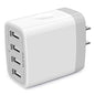 USB Charger Cube, Wall Charger Plug, AILKIN 4.8A 4-Muti Port USB Adapter | Power Plug Charging Station Box Base Replacement for iPhone 15 14 13 12 16 Pro Max/X/17, iPad Samsung Phones Charging Block - color: White