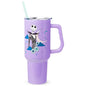 Silver Buffalo Disney Nightmare Before Christmas by Tim Burton Jack Skellington Double Walled Stainless Steel Tumbler with Handle and Straw, Fits in Standard Cup Holder, 40 Ounces - color: Nightmare Before Christmas Purple Twilight