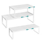 SONGMICS Spice Racks, Set of 3 Expandable Kitchen Countertop Shelves, Small Cupboard Organizers, Metal, Space-Saving Tabletop Shelves, Matte White UKCS403WC01 - color: Matte White, size: Set of 3