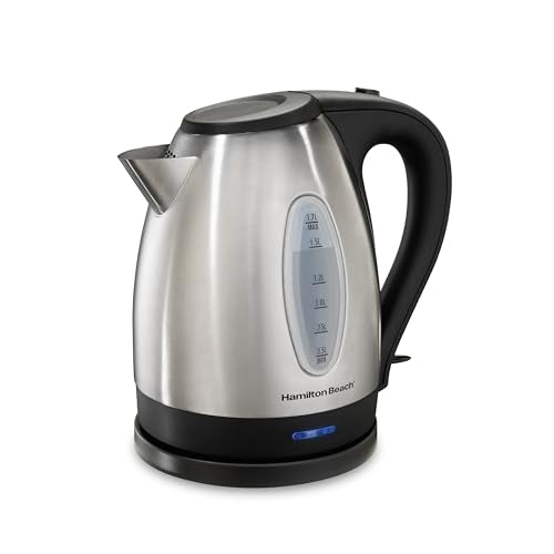 Hamilton Beach Electric Tea Kettle, Water Boiler & Heater, 1.7 Liter, Cordless Serving, 1500 Watts for Fast Boiling, Auto-Shutoff and Boil-Dry Protection, Stainless Steel (40880) - color: BPA Free, Stainless Steel, size: 1.8 Quarts