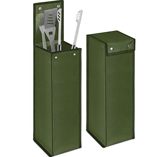 Amylove 1 pcs Grill Utensil Storage Bag BBQ Tool Storage Bags Barbecue Hardware Tool BBQ Utensil Holder Pouch Oxford Cloth Accessory Foldable for Camping Hiking (Amy Green) - color: Amy Green