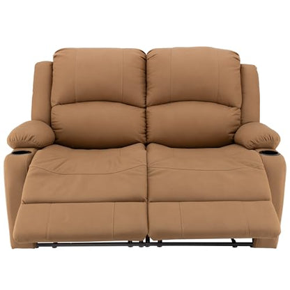 Camper Comfort 58" Wall Hugger Reclining RV Theater Seats | Double Recliner RV Sofa | RV Couch | Wall Hugger Recliner | RV Theater Seating | RV Furniture (Manual, Sand) - color: Sand, style: Manual