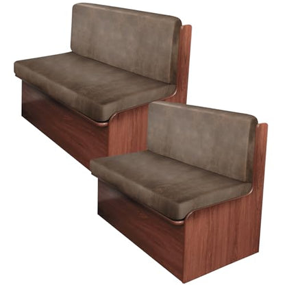 ANARACHON Leather Look RV Dinette Cushion Covers, Stretchable Camper Couch Cushion Covers Washable RV Bench Seat Cover for Travel Trailer Couch (2 Backrest Cover & 2 Bench Cover, 02 Light Brown) - color: 02 Light Brown, size: 2 Sets