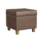 HomePop 18" Square Storage Ottoman - Brown Faux Leather - color: Brown Faux Leather