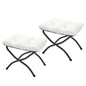 15"(H) Folding Ottoman, Set of 2, Foldable Footrest Stool, Small Foot Stool for Couch, Collapsible Foot Rest Ottoman for Sofa, Accent Padded Ottomans for Living Room, Bedroom, White - color: White 2pcs