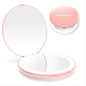 Wobsion Compact Travel Mirror - 1x/10x Magnification, Handheld 2-Sided, Perfect for Purses & Handbags - color: 3.5inch Battery Pink