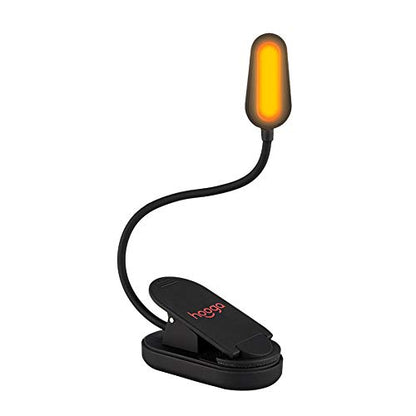 hooga Amber Book Light, Rechargeable Clip-On Blue Light Blocking LED Reading Light, 1600K Warm Eye Care for Bed, Students, Kids, Travel, Nursing, Studying - color: Amber Light