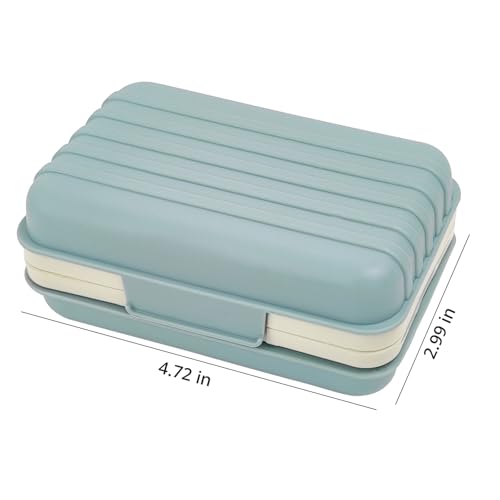 Leakproof Travel Soap Case with Lid and Removable Drain Tray - Portable Bar Soap Holder for Travel, Camping, Gym, Outdoor Use - Fits Most Standard Soaps - Made of Durable PP Plastic - color: Blue