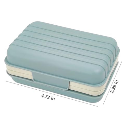Leakproof Travel Soap Case with Lid and Removable Drain Tray - Portable Bar Soap Holder for Travel, Camping, Gym, Outdoor Use - Fits Most Standard Soaps - Made of Durable PP Plastic - color: Blue