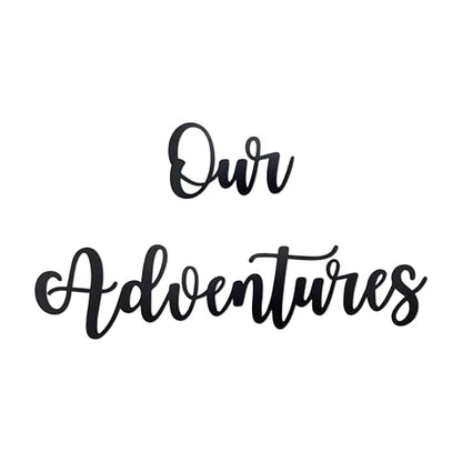 PRIMESTL Travel Wall Art & Adventure Decor – Our Adventure Metal Wall Decorations for RV Decorations, Travel Decor, Unique Design Gift for Travel Lovers, 22.05" x 3.58"