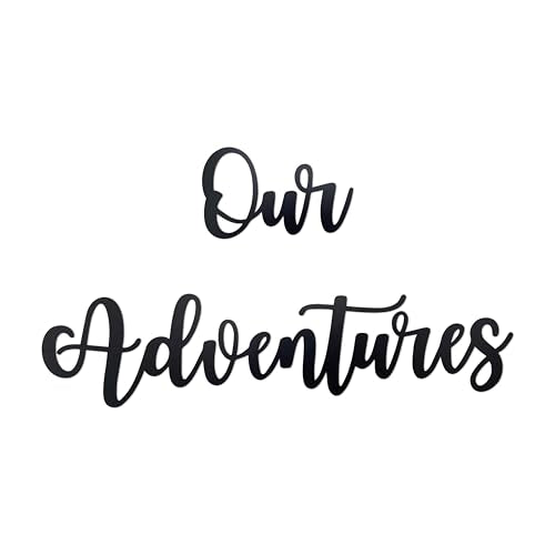 PRIMESTL Travel Wall Art & Adventure Decor – Our Adventure Metal Wall Decorations for RV Decorations, Travel Decor, Unique Design Gift for Travel Lovers, 22.05" x 3.58"