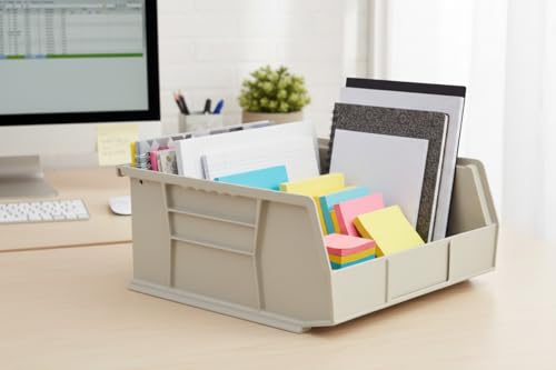 HE HUDSON EXCHANGE 11" x 11" x 5" Plastic Stackable Storage Bin, Stone - color: Stone, size: 1 Pack