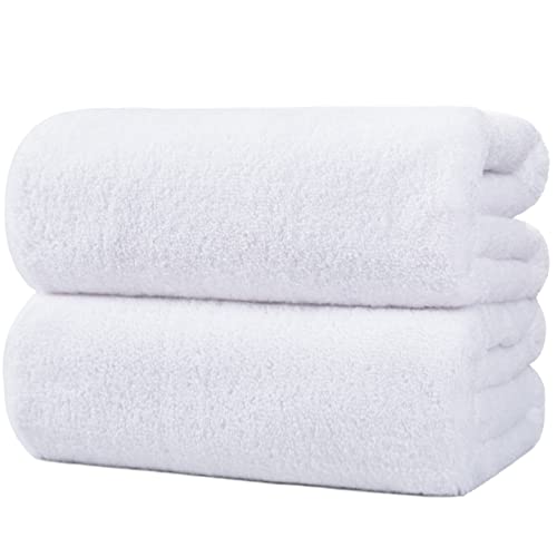 POLYTE Quick Dry Lint Free Microfiber Bath Sheet, 35 x 70 in, Pack of 2 (White) - color: White
