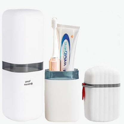 Travel Soap Case and Toothbrush Travel Case Portable Soap Holder Toothbrush Holder with Cover Leakproof Soap Container for Trip Bathroom Camping Gym Outdoor (Blue) - color: Blue
