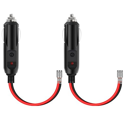 Nilight 10028W 2 Pack Cigarette Lighter Male Plug with Leads 10Amp Fuse with LED Light Car Replacement Cigar Male Socket Plug Extension Cable - color: 2 Pack Male Plug