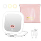 FUNTOUCH Rechargeable Travel Makeup Mirror, 30X/1X Rechargeable Double Sides Magnifying Mirror with 3 Light Settings & Adjustable Brightness,Compact Mirror with PU Bag Valentine's Day Gift, White - color: White-c
