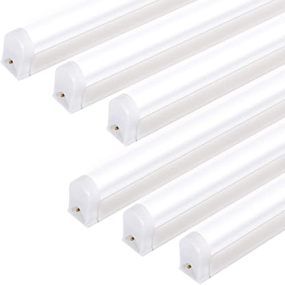 hykolity 6 Pack LED Shop Light 4FT, T5 Integrated Single Fixture, 22W, 2200LM, 6500K Super Bright White, Linkable Shop Light, Utility Shop Lights, Corded Electric with Built-in ON/Off Switch
