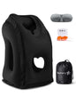 Sunany Travel Pillow, Inflatable Neck Pillow Used for Airplanes/Cars/Buses/Trains/Office Napping with Eye Mask/Earplugs (Balck) - color: Black