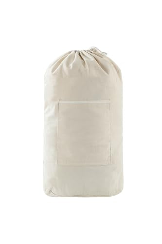 Canvas Laundry bag, Washable Laundry backpack, Adjustable Straps, Large Front Pocket, Drawstring Closure (BEIGE, X-Large) - color: BEIGE, size: X-Large