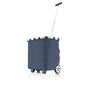 reisenthel carrycruiser Herringbone Dark Blue - Portable Shopping Trolley with Sturdy Aluminum Frame, Shoulder Strap and Removable mesh Inner Bag -Water-Repellent - color: Herringbone Dark Blue