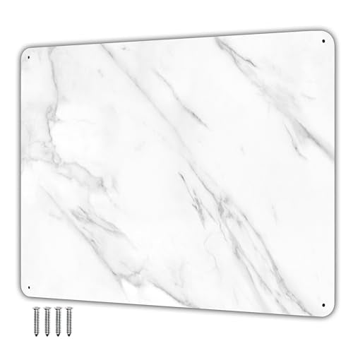 9 inches x 6.5 inches Stainless Steel Plate for Magnets, 3M Adhesive Back, Mounting Screws, Ideal for Magnetic Shelf, Spice Holders, Fridge Magnets. Mount Anywhere! (Carrara Marble, 1 Pack) - color: Carrara Marble, size: 1 PACK