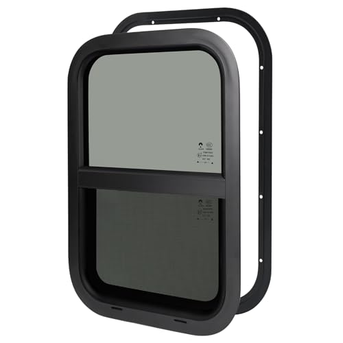 RV Window,Camper Replacement Vertical Sliding RV Window for Cargo Trailer Utility Travel Trailer Cargo Van Truck SUV 14" W x 22" H,Fit 15/16" or 1-3/8" Thick Wall,Allow Error 1/16",DOT Approved - size: 14"W x 22"H