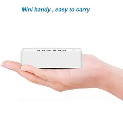 USB Fast Charger, 6-Port Portable Charging Station, Suitable for Various Devices, Compatible with iPhone, iPad, Samsung, Google, Xiaomi, Huawei and Other USB Charging Devices