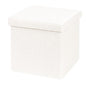 B FSOBEIIALEO Small Storage Ottoman Cube Sherpa Ottomans Foot Rest, Foldable Boucle Ottoman, Faux Teddy Fur, Cream White 15"x15"x15" - color: White, size: 15"x15"x15"