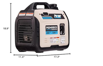 Pulsar PGD40ISCO Ultra Light Quiet 4000W Portable Gas Inverter Generator, white