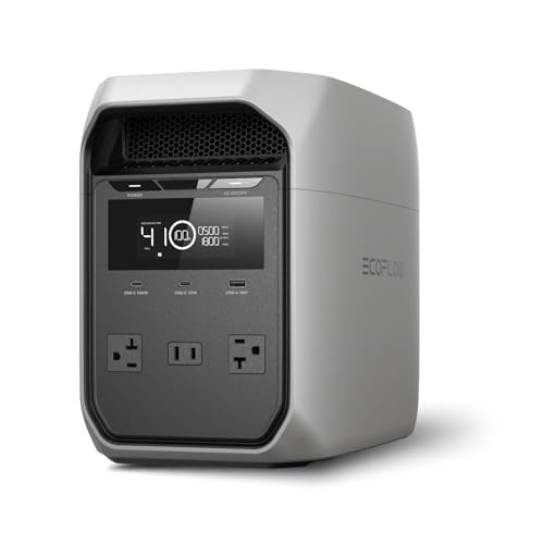 EF ECOFLOW Portable Power Station DELTA 3 Classic, 1024Wh LiFePO4 Battery, 1800W AC/100W USB-C Output, 1 Hr Fast Charge, Solar Generator for Home Backup, Camping & RVs (Solar Panel Optional) - style: DELTA 3 Classic