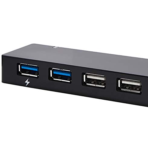 Amazon Basics USB 3.0 10-Port Hub with AC Adapter, 5Gbps Faster Data Transfer for Multiple Devices, Black