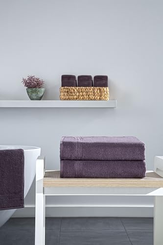 Ozdilek 2-Piece Bath Towels, 27x54 100% Turkish Cotton, Luxury Quick Dry, Extra Large, Fade-Resistant, Eco-Friendly, Spa Towel, Comfortable (Orchid Purple) - color: Orchid Purple