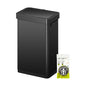 EKO Deluxe Mirage-T 50 Liter / 13.2 Gallon Touchless Rectangular Motion Sensor Trash Can, Matte Black Stainless Steel Finish - size: Deluxe 50L - Matte Black