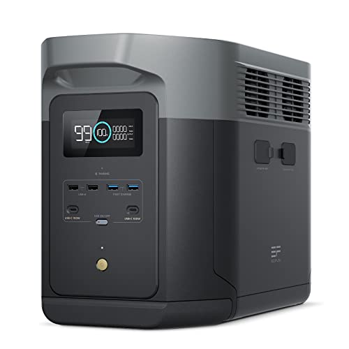 EF ECOFLOW Portable Power Station DELTA 2 Max, 2400W LFP Solar Generator, Full Charge in 1 Hr, 2048Wh Solar Powered Generator for Home Backup(Solar Panel Optional) - style: DELTA 2 Max 2048Wh