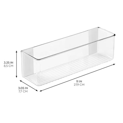 iDesign Adhesive Organizer Bin, Set of 4, Clear | Damage-Free Hanging, For Kitchen, Bathroom, or Office - style: Pack of 4