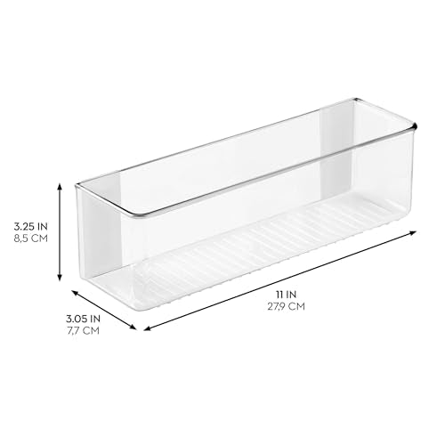 iDesign Adhesive Organizer Bin, Set of 2, Clear | Damage-Free Hanging, For Kitchen, Bathroom, or Office - style: Pack of 2